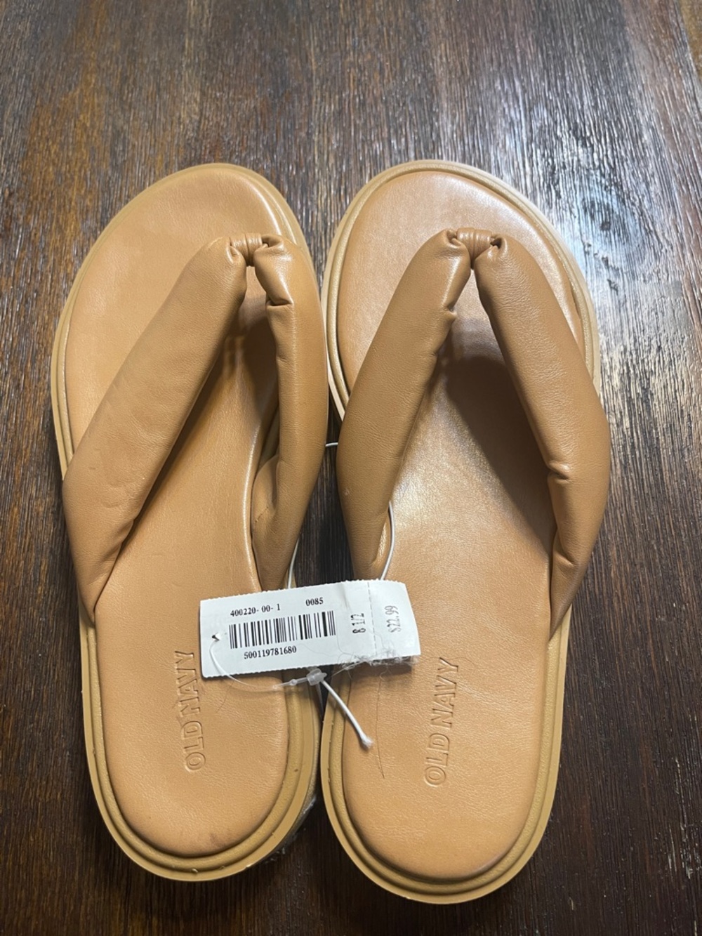 NWT Old Navy Tan Flip Flop Thong Sandals Women’s 8.5 Beach Resort Vacation Boho